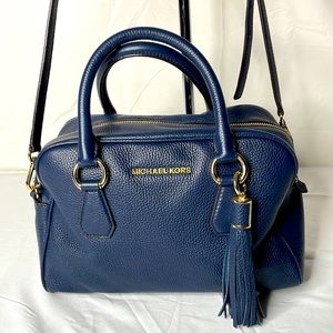 Michael Kors Blue Pebbled Leather Bag with Tassel used a few times EUC